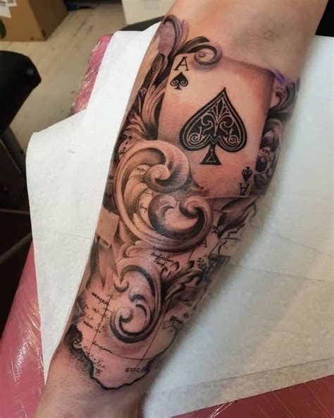 playing card tattoos|ace of spades tattoo designs.